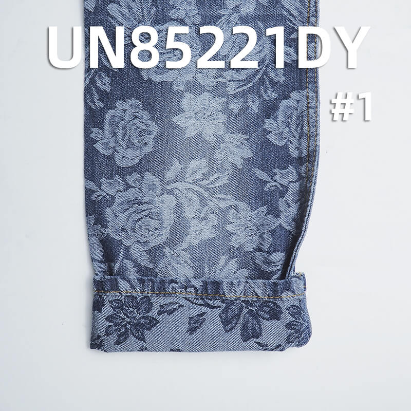 10.1 oz Rose Jacquard Denim | Cotton-Polyester Fabric | Retro Style | Fashion Denim Skirt, Pants, Jacket