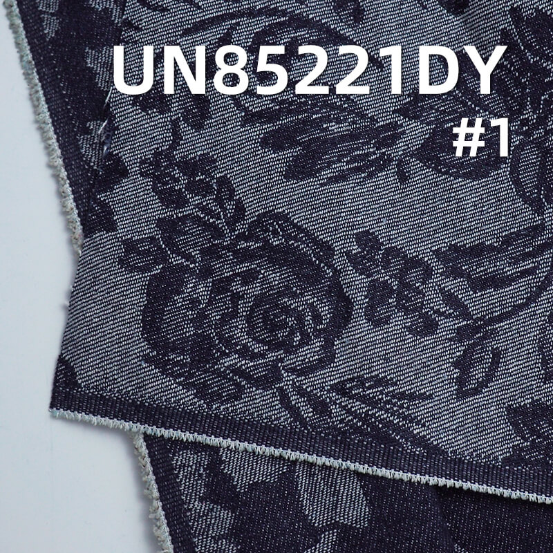 10.1 oz Rose Jacquard Denim | Cotton-Polyester Fabric | Retro Style | Fashion Denim Skirt, Pants, Jacket