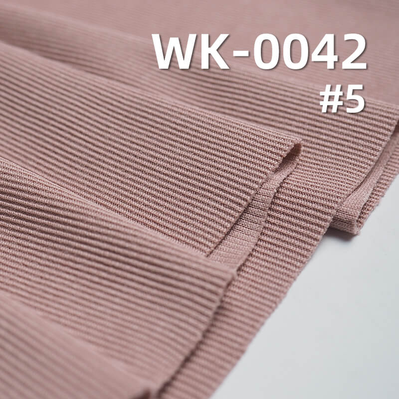 230g/m² Polyester Stretch Fabric | 2x1 Ribbed Pinstripe Material | Ruffled Knit for Skirts, Casual Pants &Tops