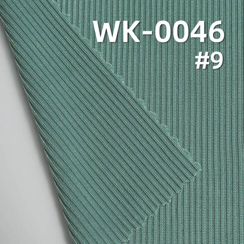 180g/m² Stretch Polyester Knit Fabric | 2x2 Rib Ice Silk Texture | Cooling Double-Sided Ribbed Material | Women's Tops, Skirts & Wide-Leg Pants Fabric