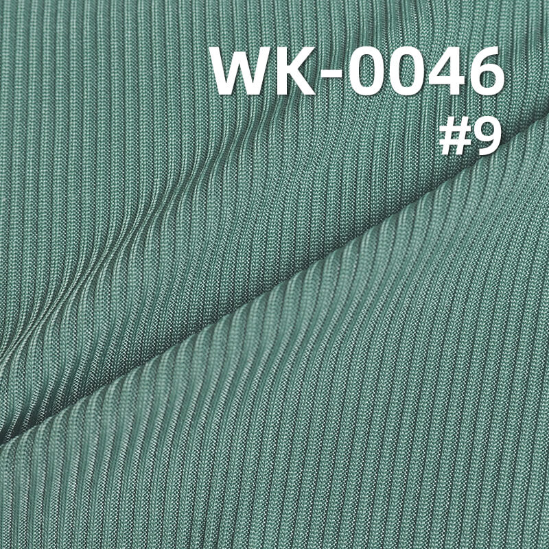 180g/m² Stretch Polyester Knit Fabric | 2x2 Rib Ice Silk Texture | Cooling Double-Sided Ribbed Material | Women's Tops, Skirts & Wide-Leg Pants Fabric