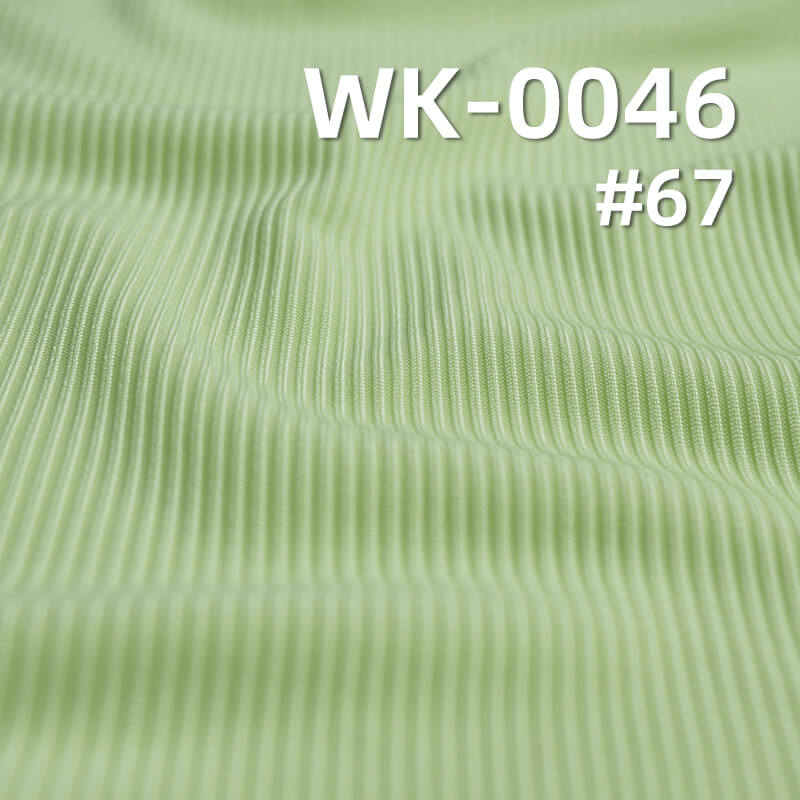 180g/m² Stretch Polyester Knit Fabric | 2x2 Rib Ice Silk Texture | Cooling Double-Sided Ribbed Material | Women's Tops, Skirts & Wide-Leg Pants Fabric