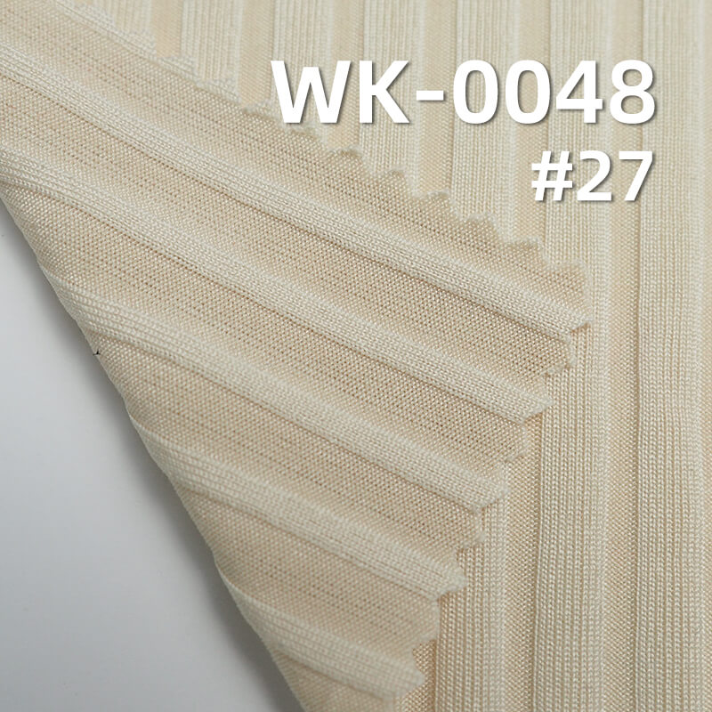 170g/m² Stretch Polyester Knit Fabric | Ribbed Milk Silk Texture | Elastic Rib Knit Fabric | Women's Fashion Tops, Skirts, and Pants