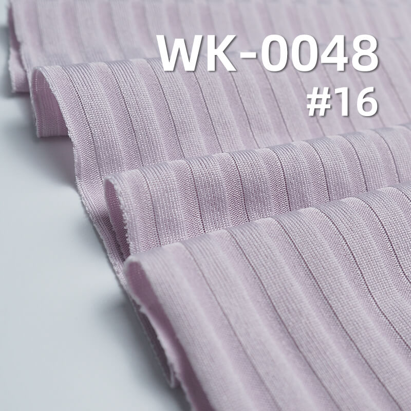 170g/m² Stretch Polyester Knit Fabric | Ribbed Milk Silk Texture | Elastic Rib Knit Fabric | Women's Fashion Tops, Skirts, and Pants
