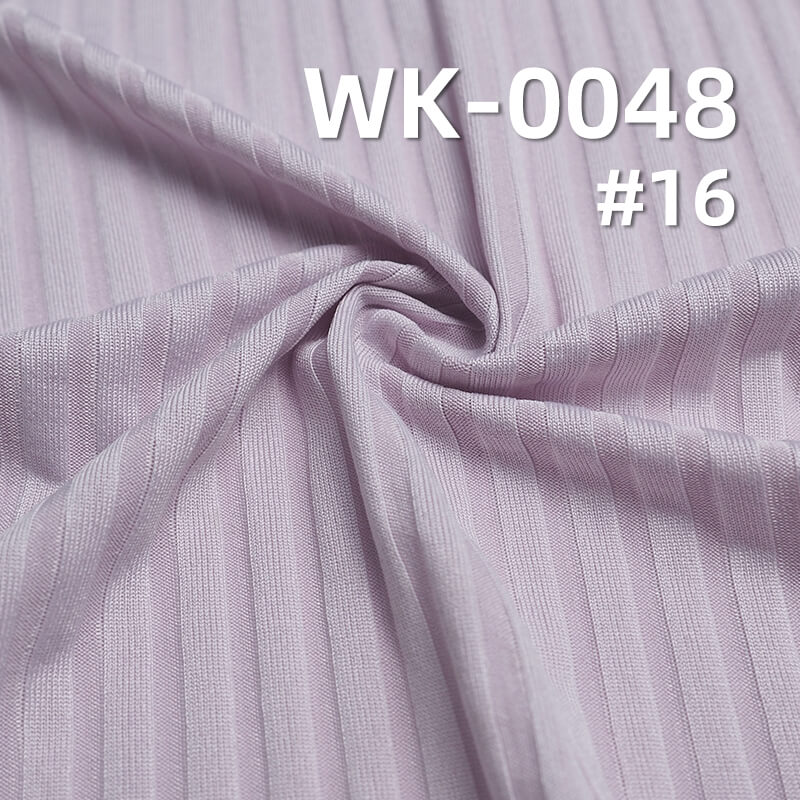170g/m² Stretch Polyester Knit Fabric | Ribbed Milk Silk Texture | Elastic Rib Knit Fabric | Women's Fashion Tops, Skirts, and Pants