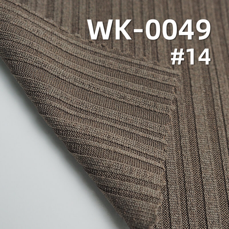 220g/m² Polyester Stretch Knit Fabric | Ribbed Stripe Knit | Double-Sided Rib Fabric | Women's Apparel, Tops, Skirts, Pants