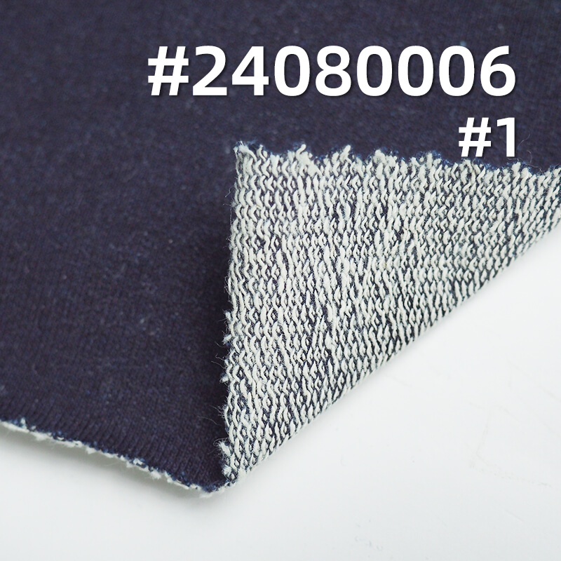 380g/m² Cotton Stretch Knit Denim | Indigo Loop Knit Denim for Fall/Winter | Fabric for Jeans & Jackets