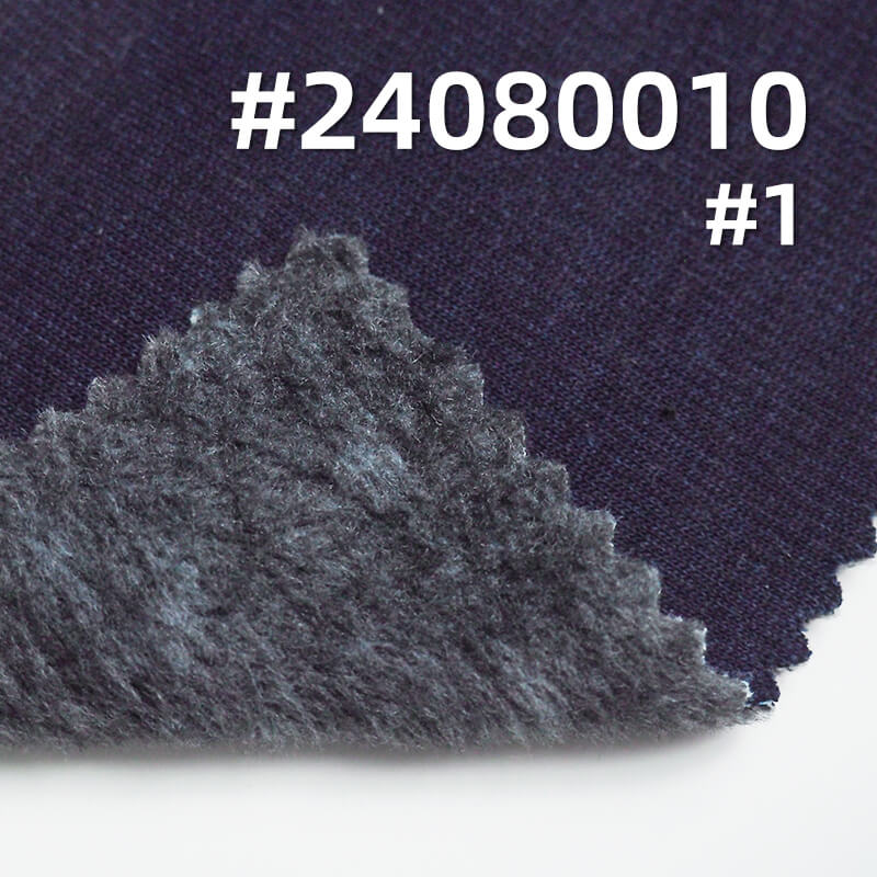 430g/m² Stretch Knit Denim | Fleece-Lined Indigo Denim | Winter Fabric for Jeans & Jackets