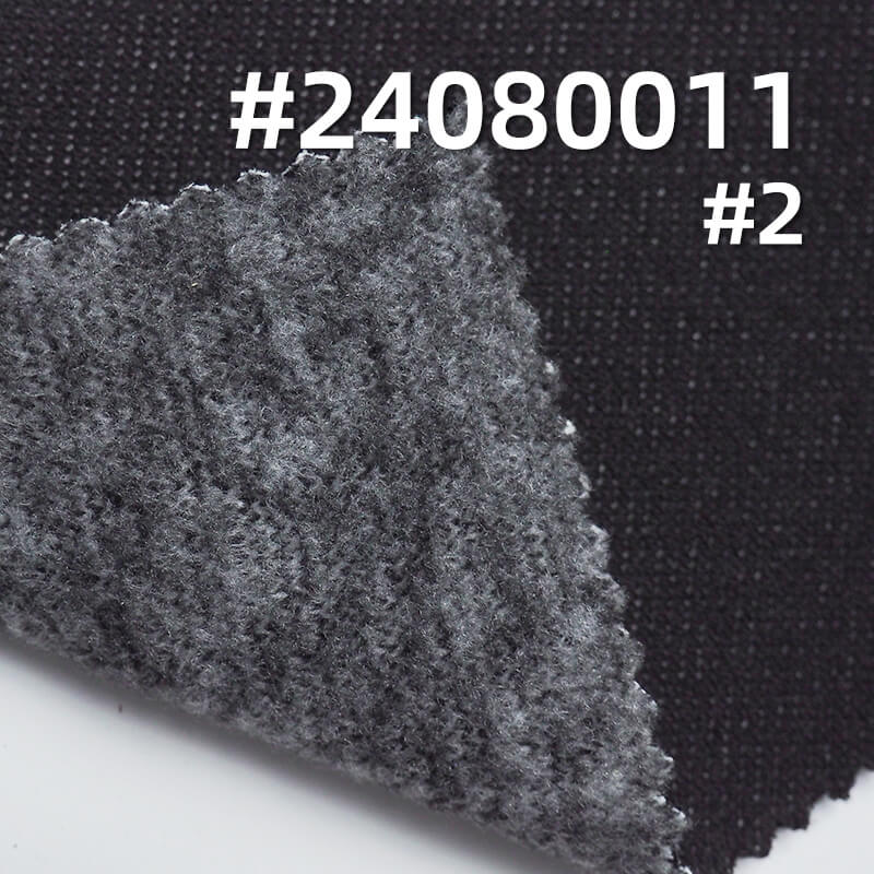 400g/m² Stretch Poly-Cotton Twill Fleece-Lined Knit Denim | Washable Indigo Denim for Jeans, Jackets, Coats