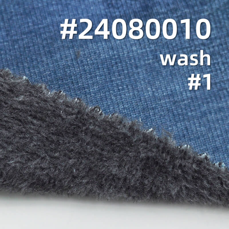 430g/m² Stretch Knit Denim | Fleece-Lined Indigo Denim | Winter Fabric for Jeans & Jackets
