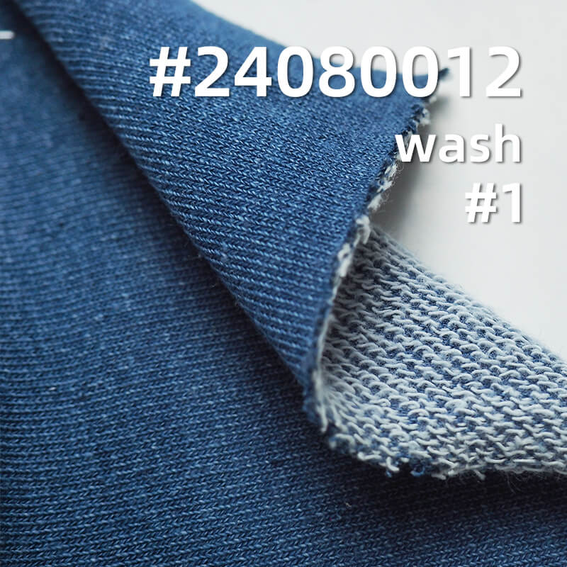 300g/m² Cotton Knit Denim | Mid-weight Indigo Washable Fabric | Sweatshirt, Jeans, Jacket Fabric