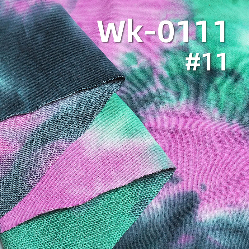 CVC Sweatshirt Knit Fabric | Tie-Dye & Colorful Tie-Dye Fabric | 320g/m² T/C Fabric | Activewear, Hoodie, Outerwear Material