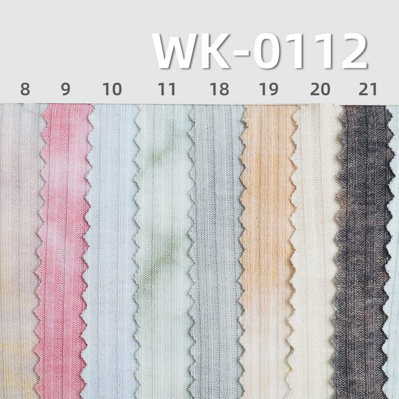 Knit 4:3 Ribbed Fabric |Tie-Dye & Colorful Ribbed Knit | 190g/m² T/C Stretch Knit |Women's T-Shirt & Casual Bottoms Fabric