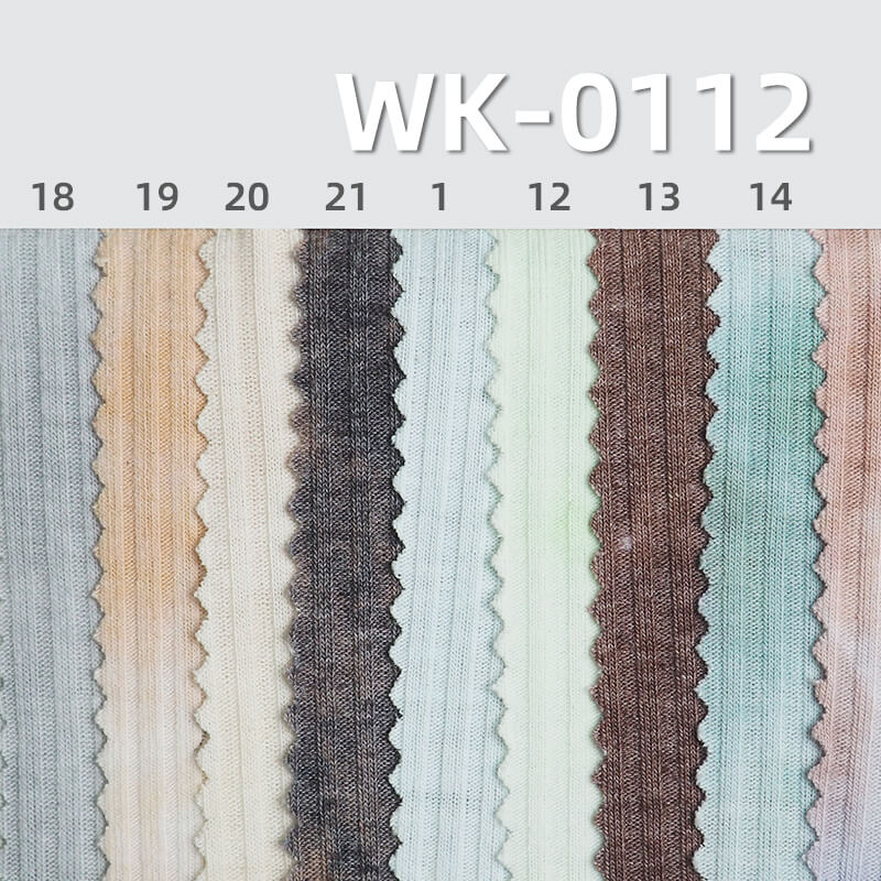 Knit 4:3 Ribbed Fabric |Tie-Dye & Colorful Ribbed Knit | 190g/m² T/C Stretch Knit |Women's T-Shirt & Casual Bottoms Fabric