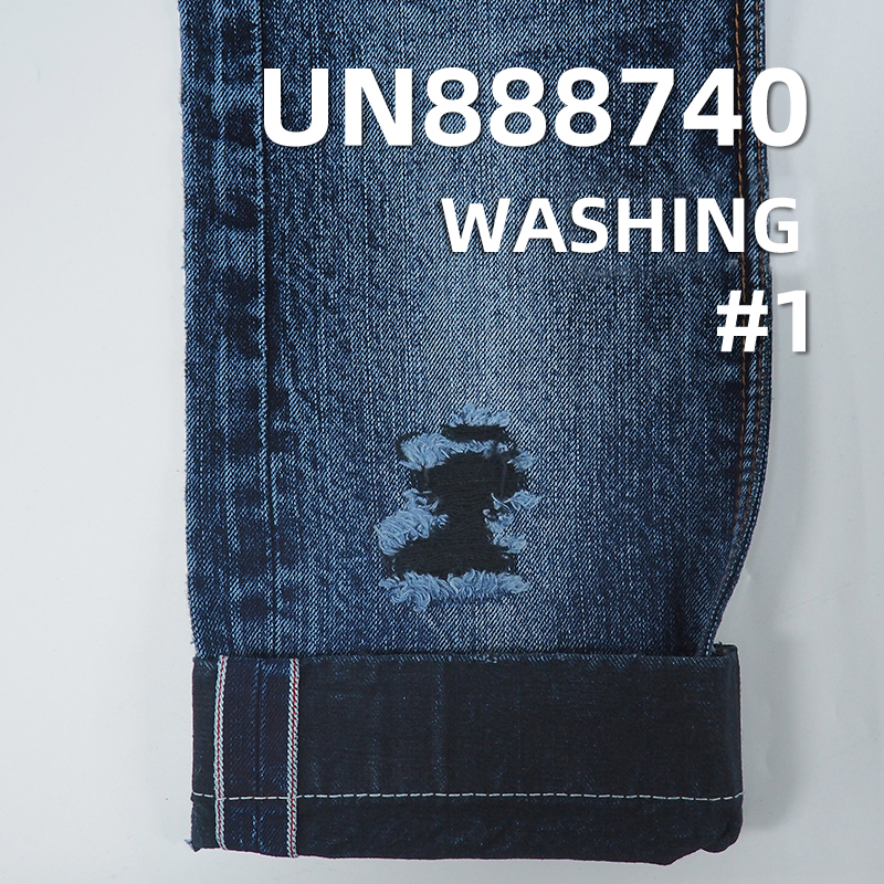 Blue Warp Black Weft Selvedge Denim Fabric | 13 oz Cotton Straight Slub Twill Denim Fabric