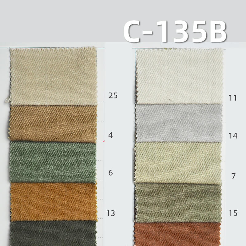 100% Cotton Warp Slub Snowflake Fleece Twill | 320g/m² Thick Dyed Fabric | 3/1 "Z" Twill Cotton for Pants, Skirts, Coats, Hats