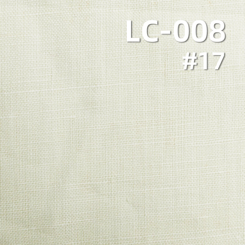 Linen Cotton Plain Weave Fabric | 140g/m² Spring-Summer Dyed Fabric | Rustic Style for Dresses, Tops,Apparel