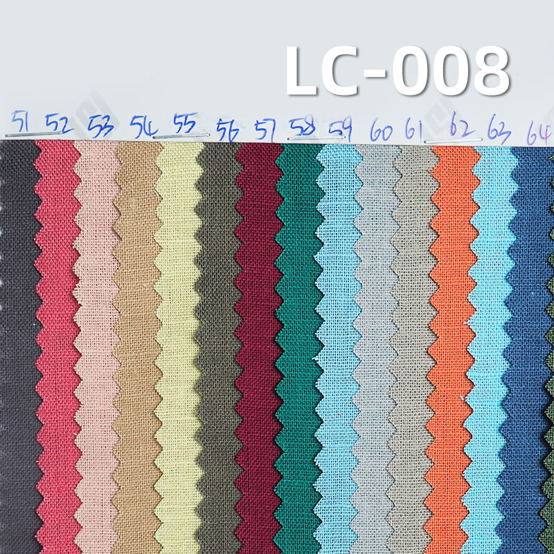 Linen Cotton Plain Weave Fabric | 140g/m² Spring-Summer Dyed Fabric | Rustic Style for Dresses, Tops,Apparel