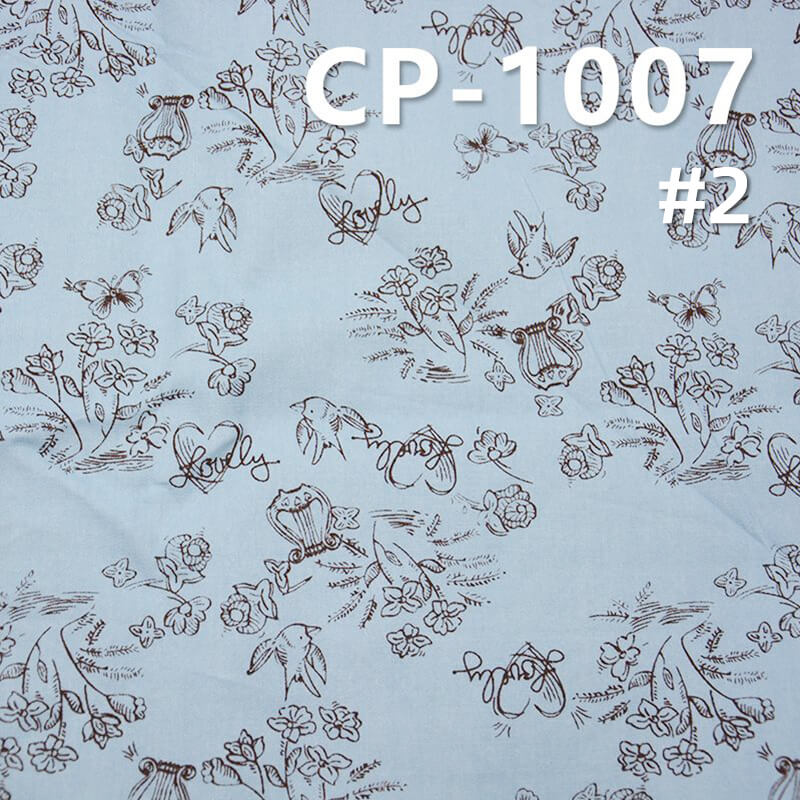 Cotton Print Fabric | 181g/m² Brushed Plain Cotton with Swallow Flower Design | Fabric for Dresses, Skirts, Tops