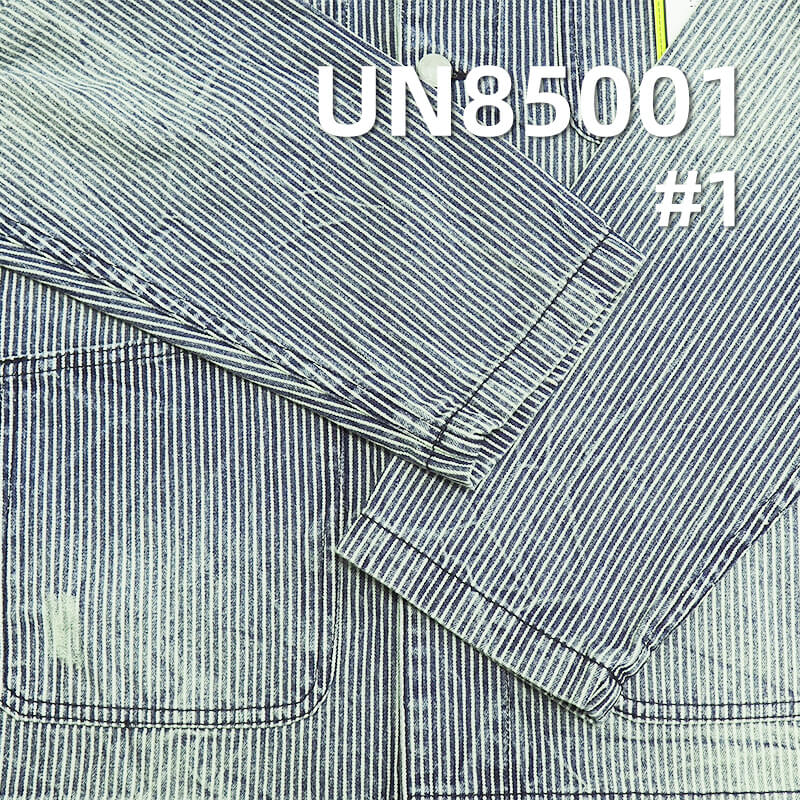 Blue & White Striped Denim | 9.8oz Non-Stretch 2/1 “Z”Twill Denim | Recycled Fiber | Jeans, Casual Jackets Fabric