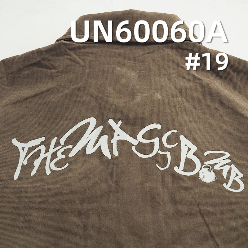 170g/m² 100%  Cotton 20 W Corduroy | Black Printed Fabric | Hats, Trousers, Skirts, Cotton Jackets