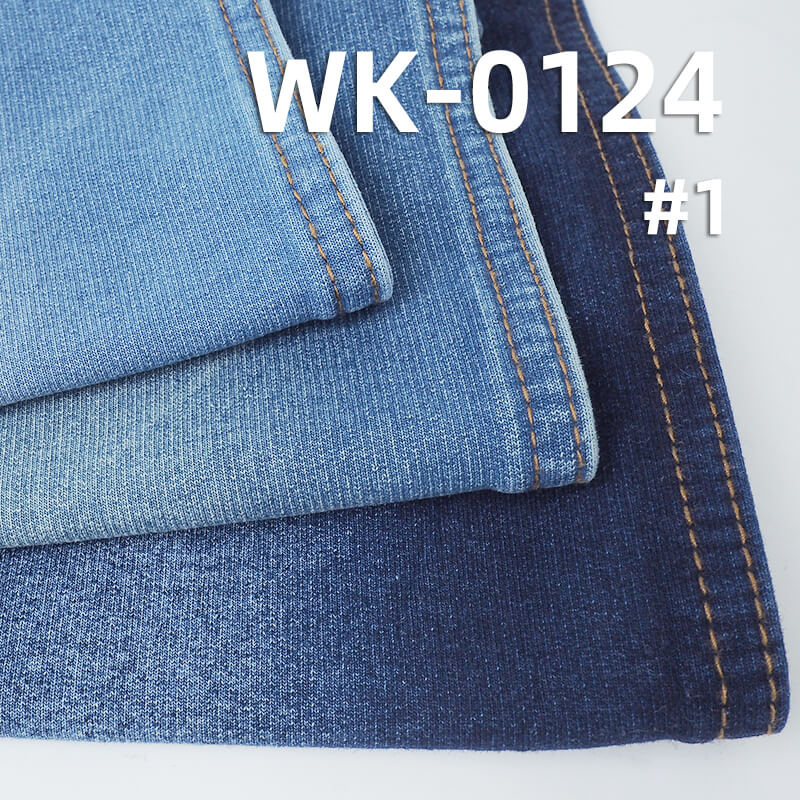 Stretch Knit Denim | 350g/m² Knit Stretch | Cotton Elastane Indigo Knit Terry Denim | Jeans, Jackets, Outerwear Fabric