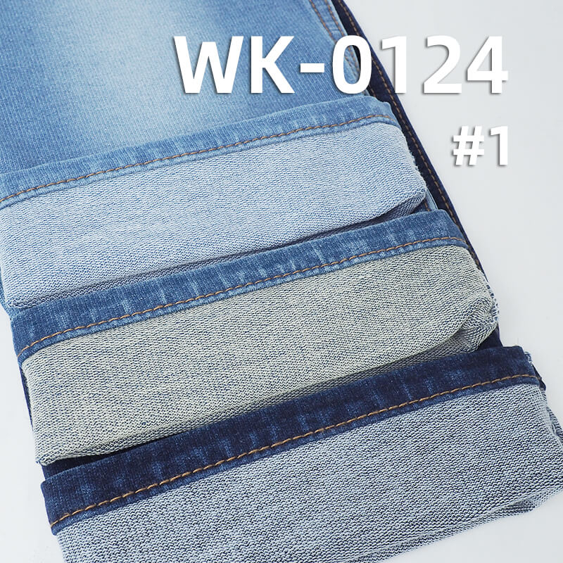 Stretch Knit Denim | 350g/m² Knit Stretch | Cotton Elastane Indigo Knit Terry Denim | Jeans, Jackets, Outerwear Fabric
