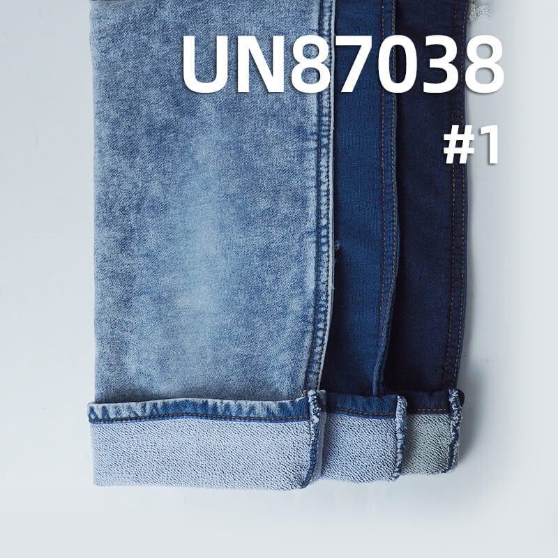 Indigo Knit Denim Fabric | 340g/m2(10 oz) All-Cotton Knit Denim | Denim Blue Sweatshirt Cloth | Stretch Jeans, Sweatshirt, and Outerwear Material