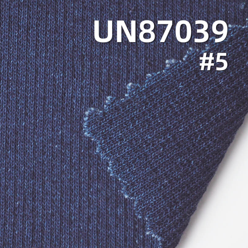 Indigo Knit Denim |  2*2 Ribbed Cloth |320g/m² (9.4oz) All-Cotton Knit Denim Fabric | Stretch Jeans, Skirt and Shirt Material