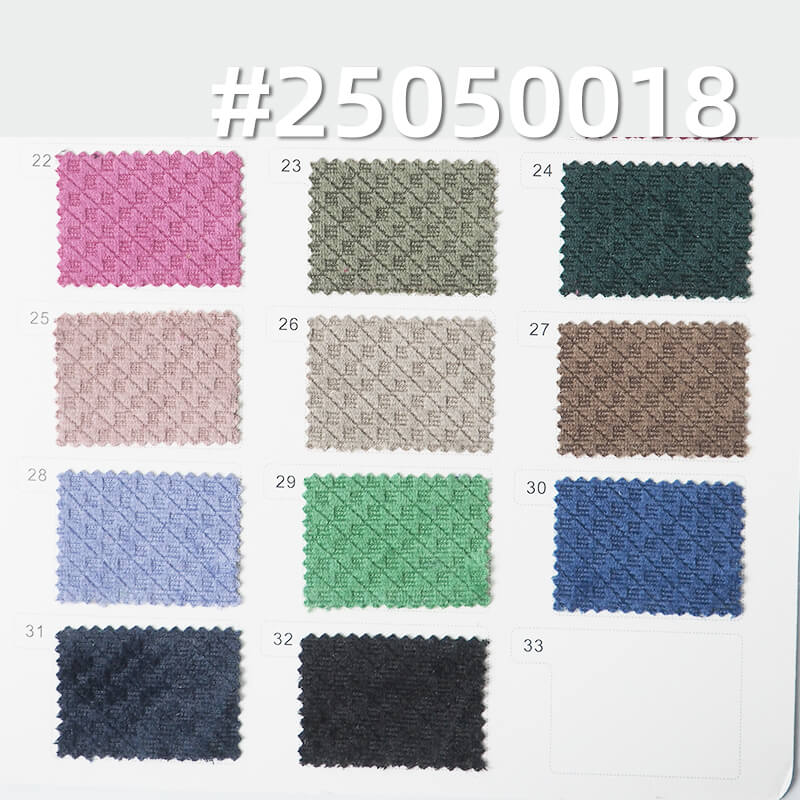 Diagonal Checkered 3D Embossed Fleece Fabric | 200g/m² Polyester Warp-Knitted Fleece | Suit, Skirt, and Top Material