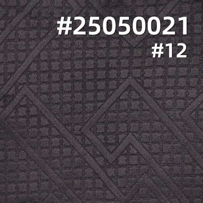 3D Houndstooth Grid Fleece Fabric | 200g/m² Polyester Warp-Knitted Fleece | Suits, Skirt, and Top Material