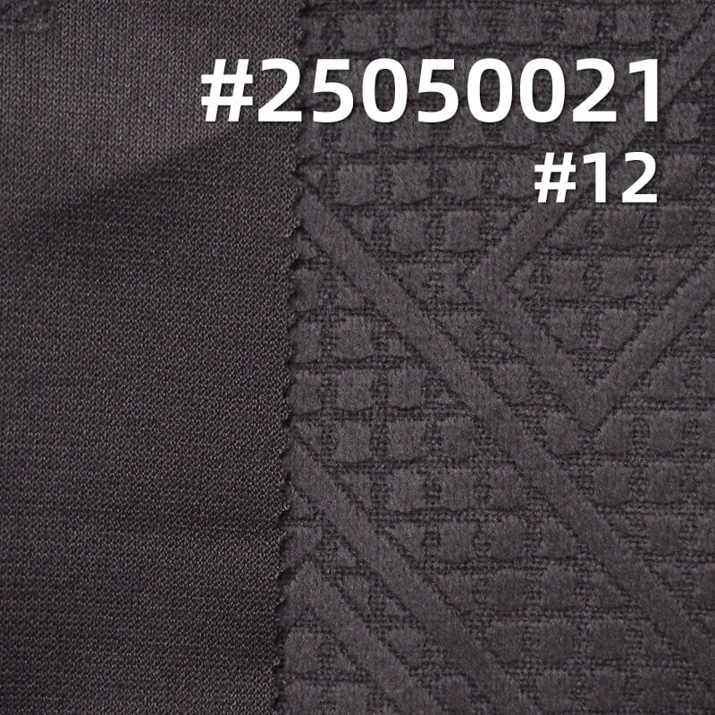3D Houndstooth Grid Fleece Fabric | 200g/m² Polyester Warp-Knitted Fleece | Suits, Skirt, and Top Material