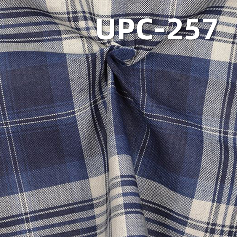 Indigo Plaid Fabric | 100% Cotton Yarn-Dyed | 105gsm Lightweight Preppy Style | for Shirts, Skirts, Dresses