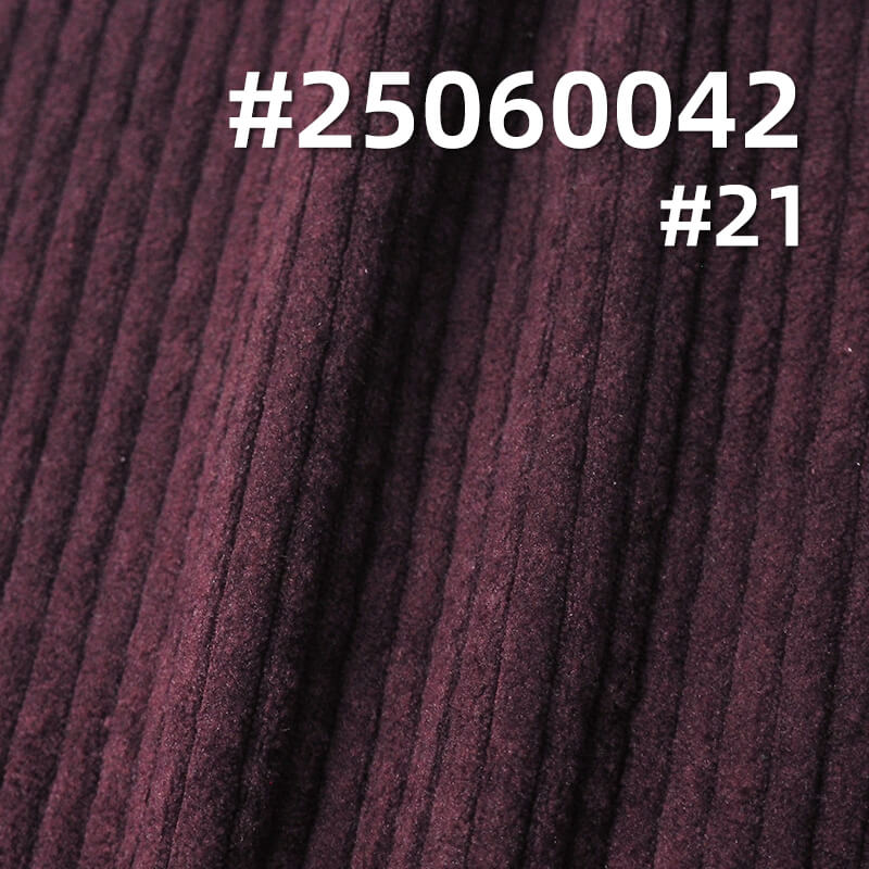 High Stretch 6W Warp Knit Corduroy | 330g/m2 Polyester Fabric for Trousers, Skirts, Jackets