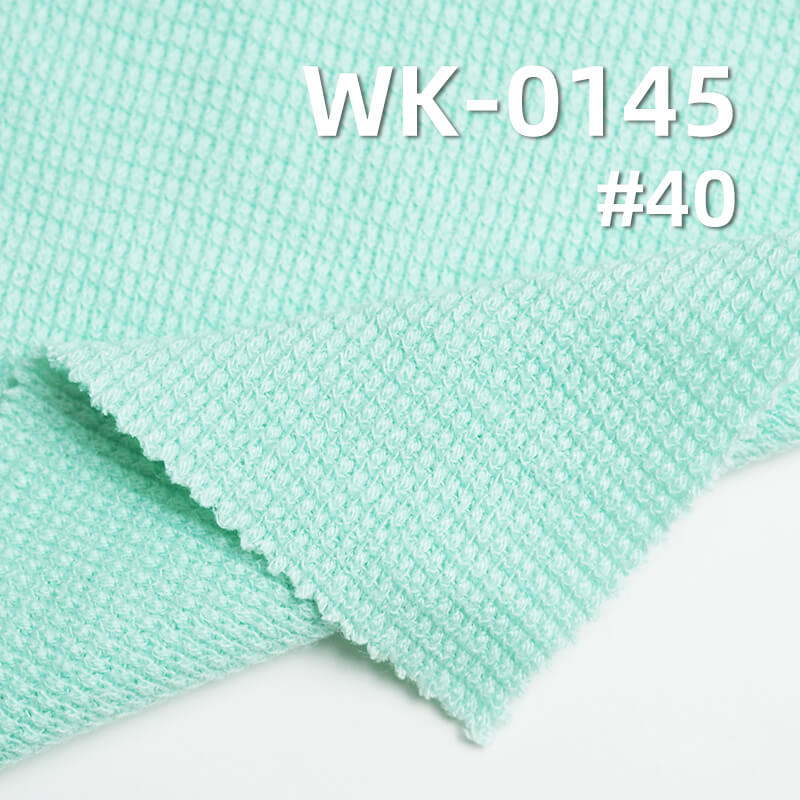 Knit Waffle Fabric | 280g/m2 Double-Sided TC Stretch Waffle Weave | Textured Knit Fabric | Fabric for T-shirts, Sweatshirts, Cardigans