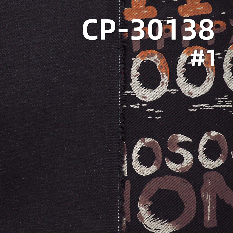 Black Face Black Back Printed Denim | 11oz Cotton Polyester Twill Denim Fabric | Bags Jeans Denim Jackets Fabric