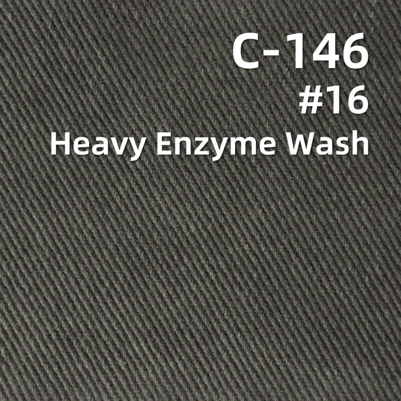 Super Soft Carbon Peached Washed Cotton Fabric | 360g/m2 Cotton Heavyweight Twill Dyed Fabric