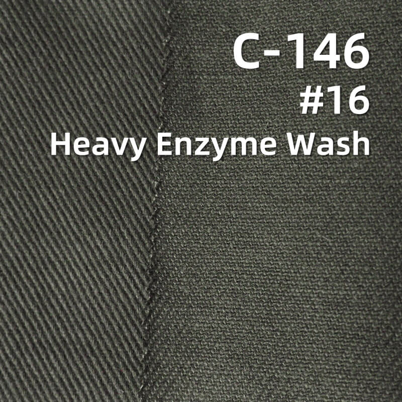 Super Soft Carbon Peached Washed Cotton Fabric | 360g/m2 Cotton Heavyweight Twill Dyed Fabric