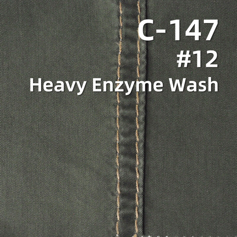 Carbon Peached Washed Twill Fabric | 150gsm 100% Cotton Dyed Fabric | Skirts Trousers Shirts Fabric