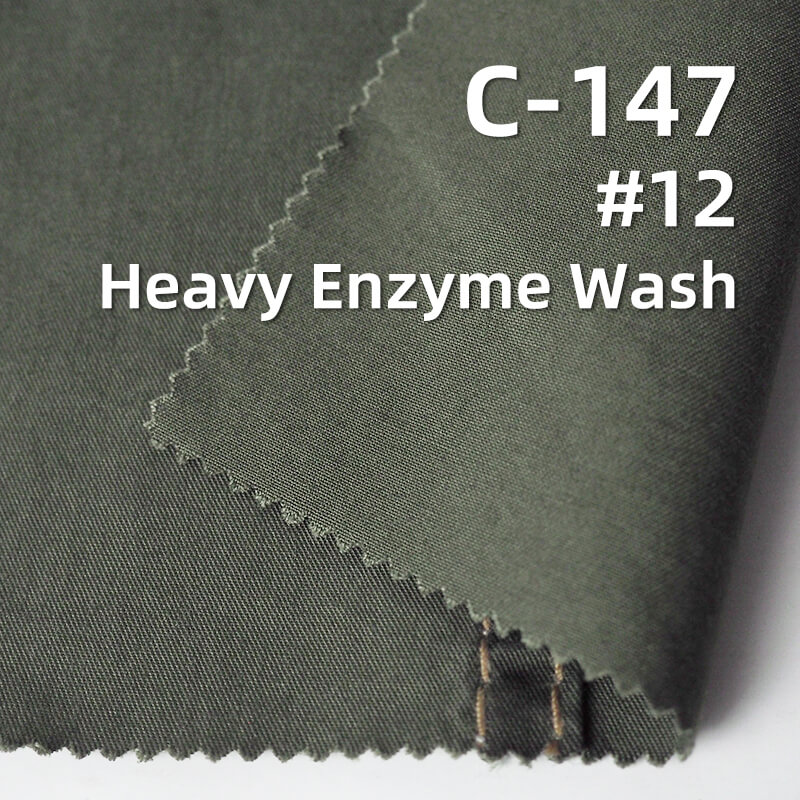 Carbon Peached Washed Twill Fabric | 150gsm 100% Cotton Dyed Fabric | Skirts Trousers Shirts Fabric