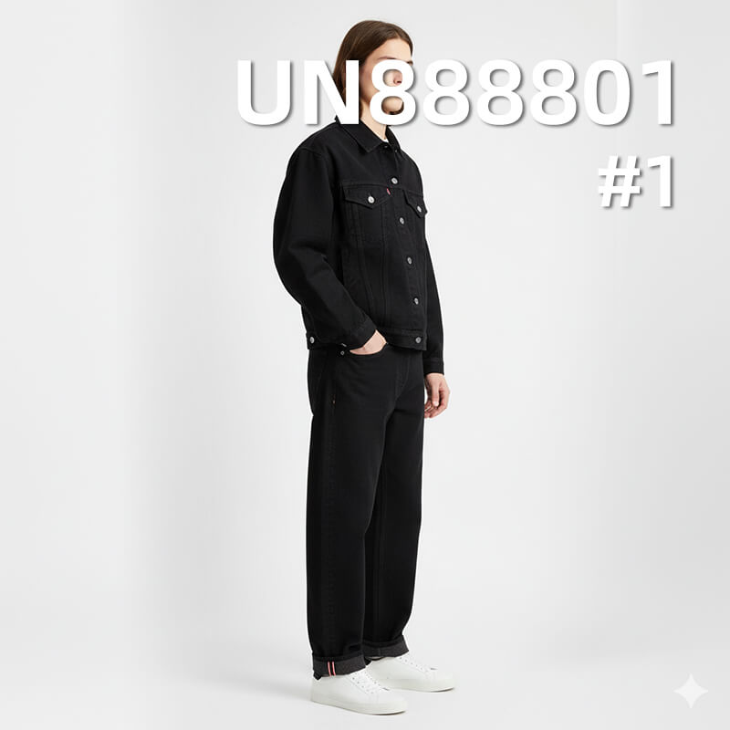 Raw Selvedge Denim | 15oz All Cotton Slub Yarn Dyed Denim | Black Face Black Back | Washable Denim