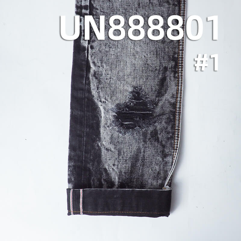 Raw Selvedge Denim | 15oz All Cotton Slub Yarn Dyed Denim | Black Face Black Back | Washable Denim