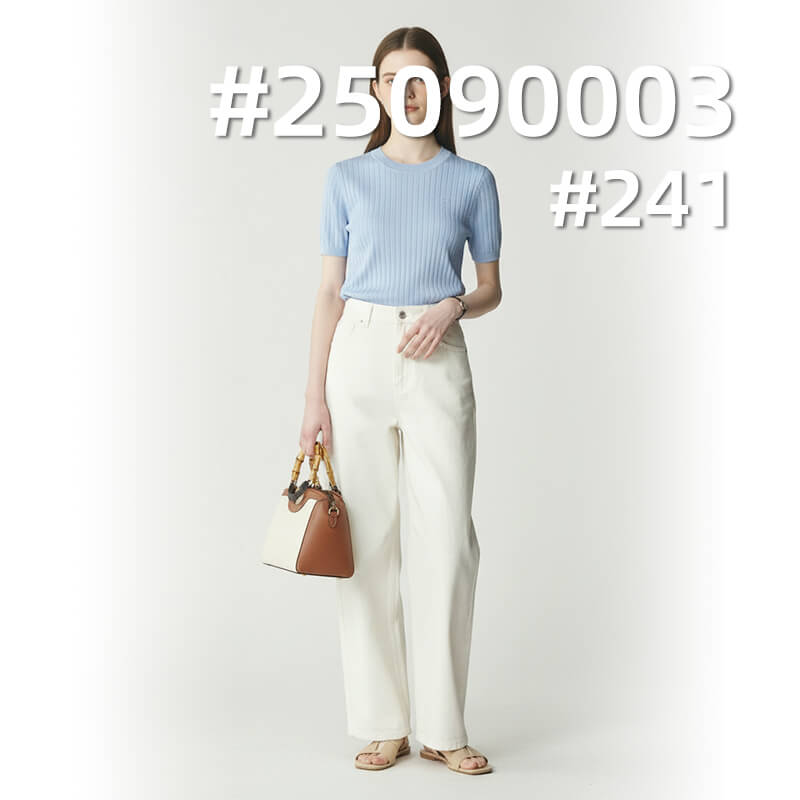 Knitted 40s Combed Cotton | 1*1 Rib Modal Blend |210g/m2 Stretch Knitted Fabric | Vest & T-shirt Fabric