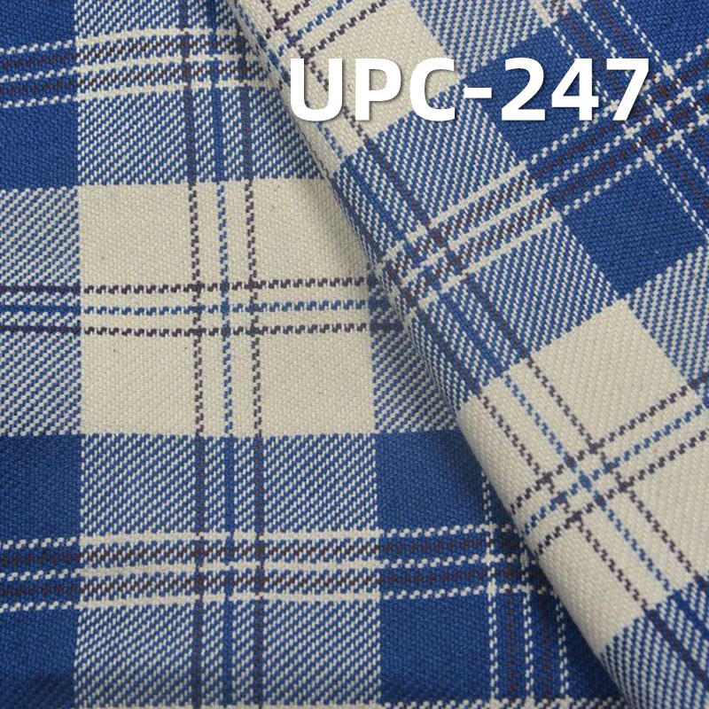 100% Cotton Yarn-Dyed Gingham Fabric | 319g/m2 Denim Blue Yarn-Dyed Fabric | AFabric for Pants, Skirts, Fashion Jackets