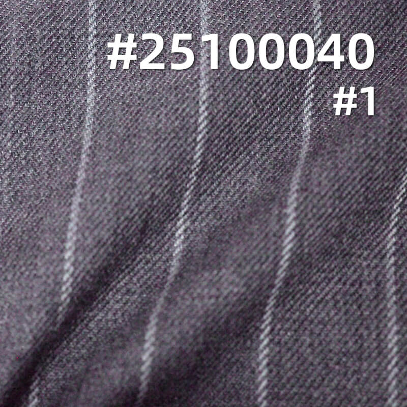 Worsted Wool Striped Fabric | 275g/m2 Wool Polyester Double Twill Dyed Fabric | Suits, Trousers & Tops Fabric