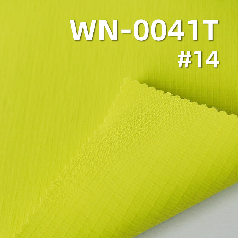 Water & Stain Repellent Rib-stop Fabric | 146g/m2 Nylon Weft Stretch | with 0.2*0.3cm Grid | For Light Outdoor Apparel