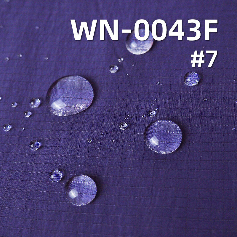420T Laminated Nylon Rib-stop Fabric | 95g/m2 Ultra-lightweight with Waterproof Membrane | Cire Finish & Crinkle Texture
