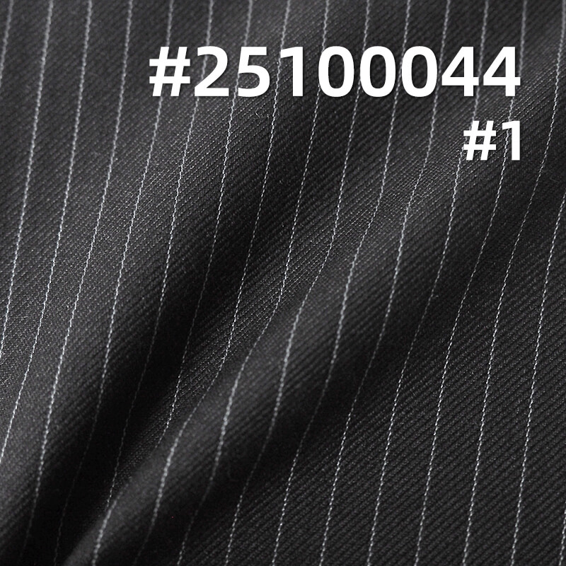 Striped T/R Wool Blend Suiting Fabric | 215g/m2 Mid-weight Double-Faced Twill | For Suits, Trousers & Blazers