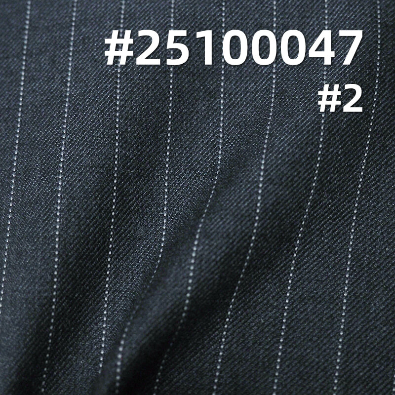 Striped T/R Wool Blend Suiting Fabric | 215g/m2 Double-Faced Twill | For Suits, Trousers & Corporate Wear