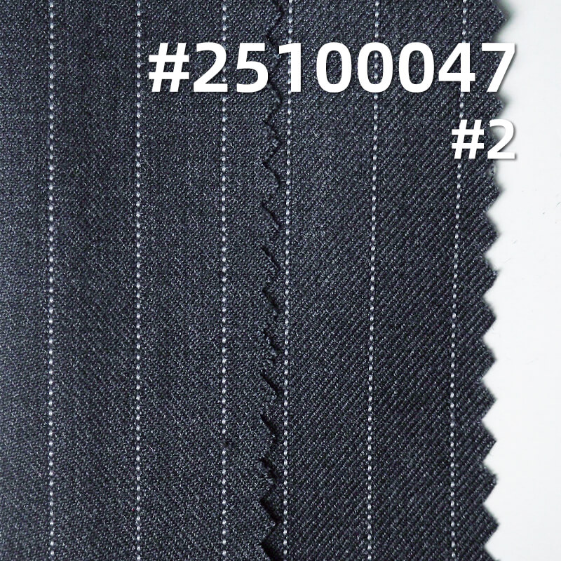 Striped T/R Wool Blend Suiting Fabric | 215g/m2 Double-Faced Twill | For Suits, Trousers & Corporate Wear